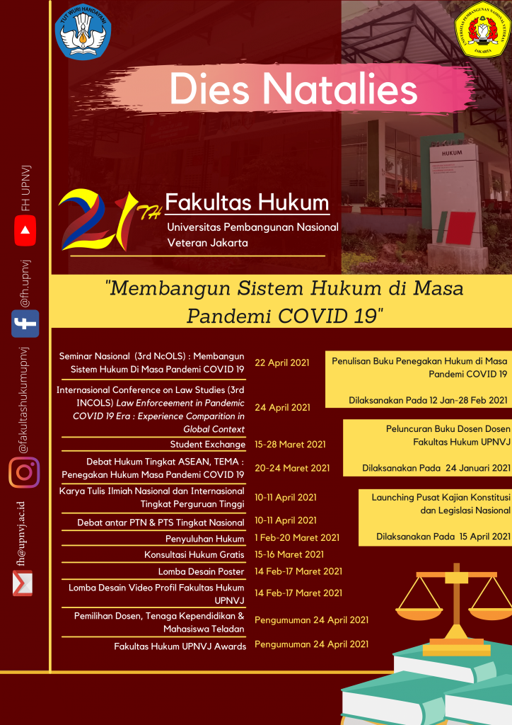 Susunan Acara Dies Natalies Fakultas Hukum Universitas Pembangunan ...