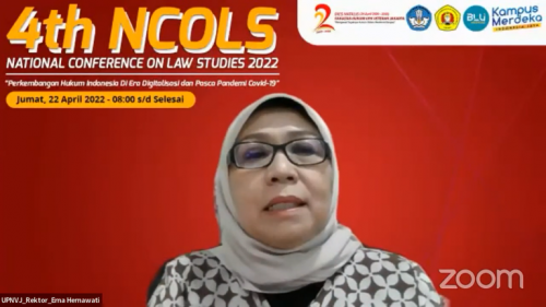 4th NCOLS (National Conference on Law Studies) dengan tema Perkembangan Hukum Indonesia di Era Digitalisasi dan Pasca Pandemi Covid-19.” ( (10)