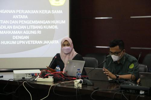 Pusat Penelitian dan Pengembangan Hukum dan Peradilan Badan Litbang Kumdil Mahkamah Agung RI dan Fakultas Hukum UPN Veteran Jakarta melakukan penandatanganan perjanjian kerjasama (14)