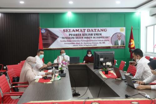 Kuliah Umum “Memahami Sistem Hukum Di Indonesia” Narasumber Prof. Dr. Bambang Waluyo, SH, MH. – Senin, 14 September 2020