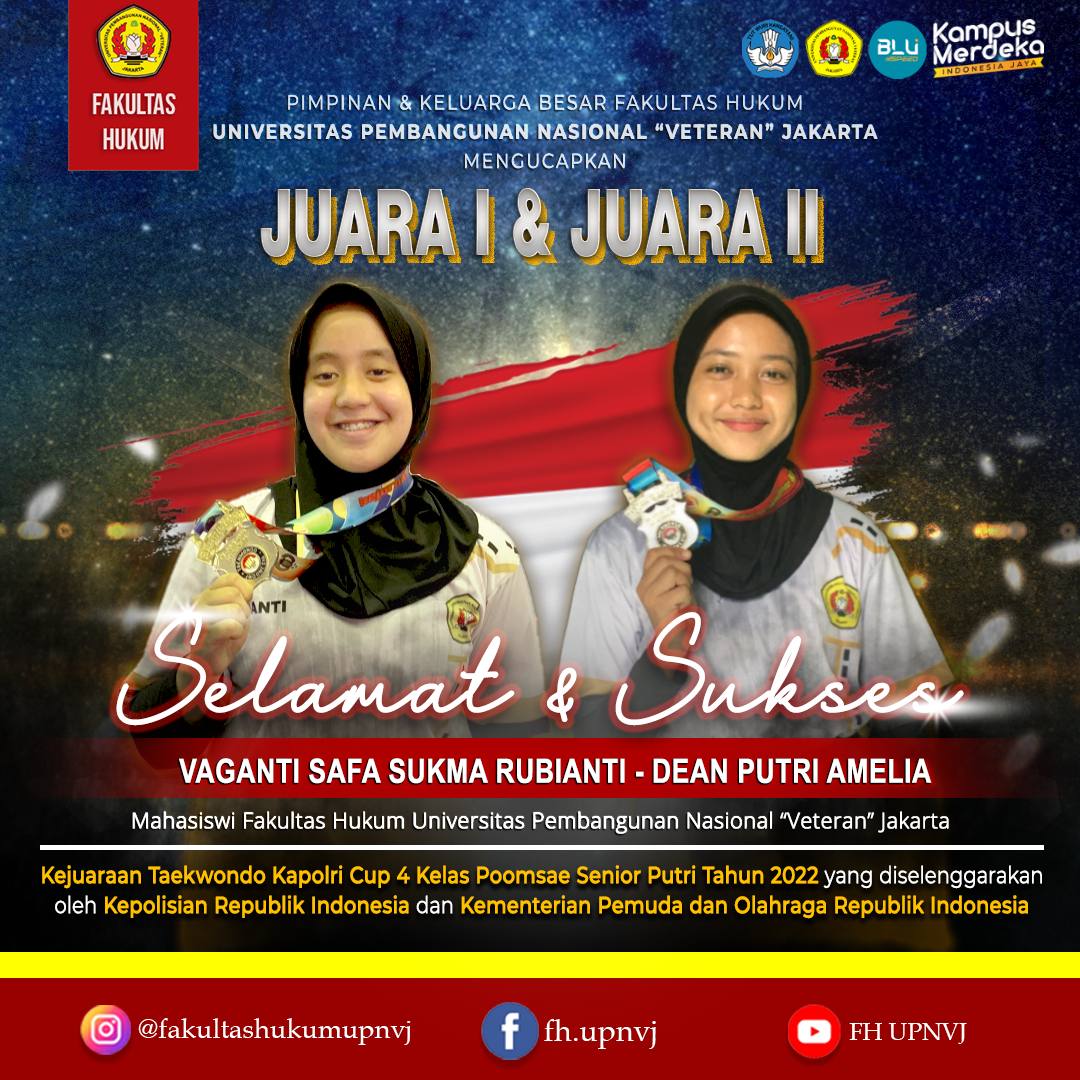 Mahasiswi Fakultas Hukum Upn Veteran Jakarta Meraih Juara I And Juara Ii Pada Kejuaraan Taekwondo 8073