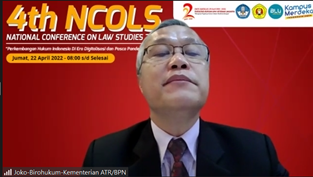 4th NCOLS (National Conference on Law Studies) dengan tema Perkembangan Hukum Indonesia di Era Digitalisasi dan Pasca Pandemi Covid-19.” ( (9)