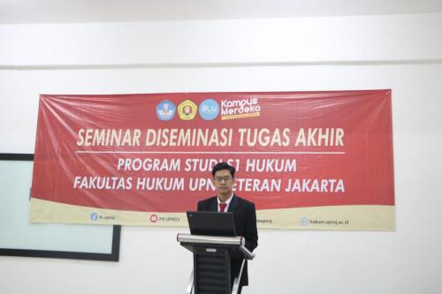 Fakultas Hukum UPN Veteran Jakarta mengadakan kegiatan Seminar Diseminasi Tugas Akhir Program Studi Hukum Program Sarjana secara offline